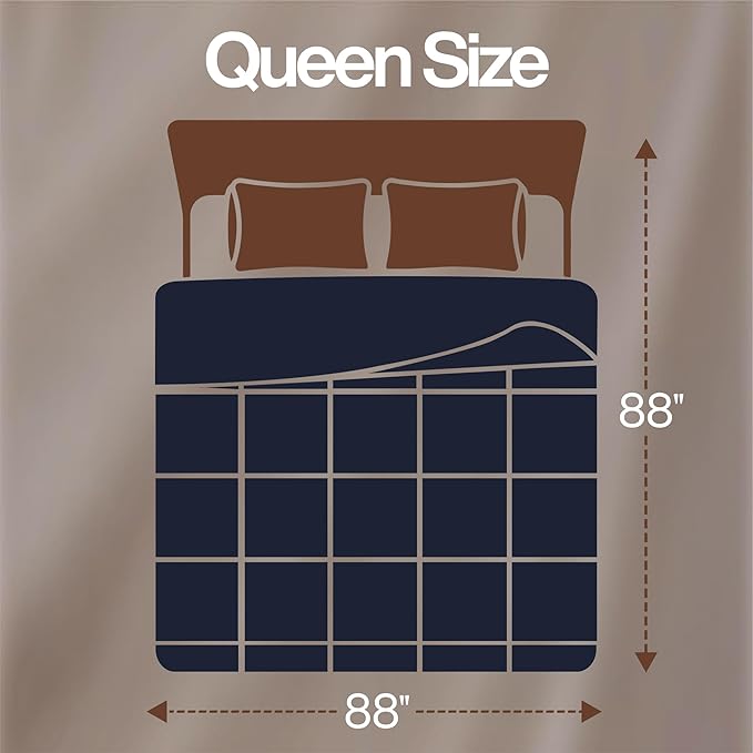 Utopia Bedding Queen Comforter, Duvet Insert, Navy, 88 x 88 Inches | Soft and Fluffy Down Alternative Bed Comforter, All Season, Breathable, Corner Tabs, Box Stitched, Durable, Machine Washable