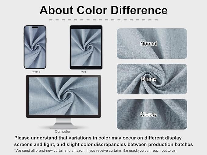 Vision Home Blue Gray Pinch Pleated Full Blackout Curtains Linen Blended Room Darkening Window Curtains 90 inch for Living Room Bedroom Thermal Insulated Pinch Pleat Drapes with Hooks 40" Wx90 Lx2