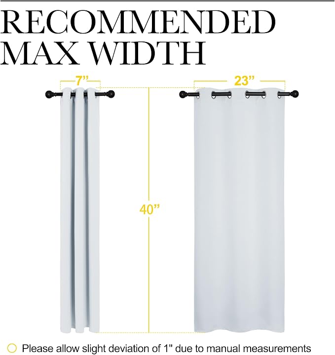 NICETOWN Greyish White Blackout Curtains for Bedroom 29" w x 40" L 2 Panels | Window Treatment Thermal Insulated Grommet Draperies Panels Drapes for Kitchen, Light Blocking Noise Reducing Home Decor