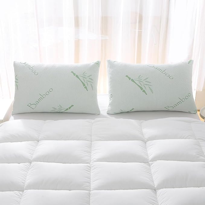 Shredded Memory Foam Pillows Set of 1, Cooling Zippered Breathable Memory Foam Bed Pillow for Sleeping 1 Pack, Queen Size Firm Pillow Gel for Neck Support, Hotel Quality Rest Pillow 20" x 30" Queen