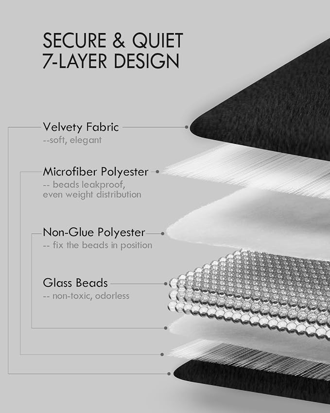 Kaisa Weighted Lap Blanket for Adults, 7 lbs 41" x 53", Leaf Pattern, Black | Washable Weighted Blankets, Small Portable Blanket for Relaxation, Cozy Luxury Crystal Velvet All-Season Heavy Blanket
