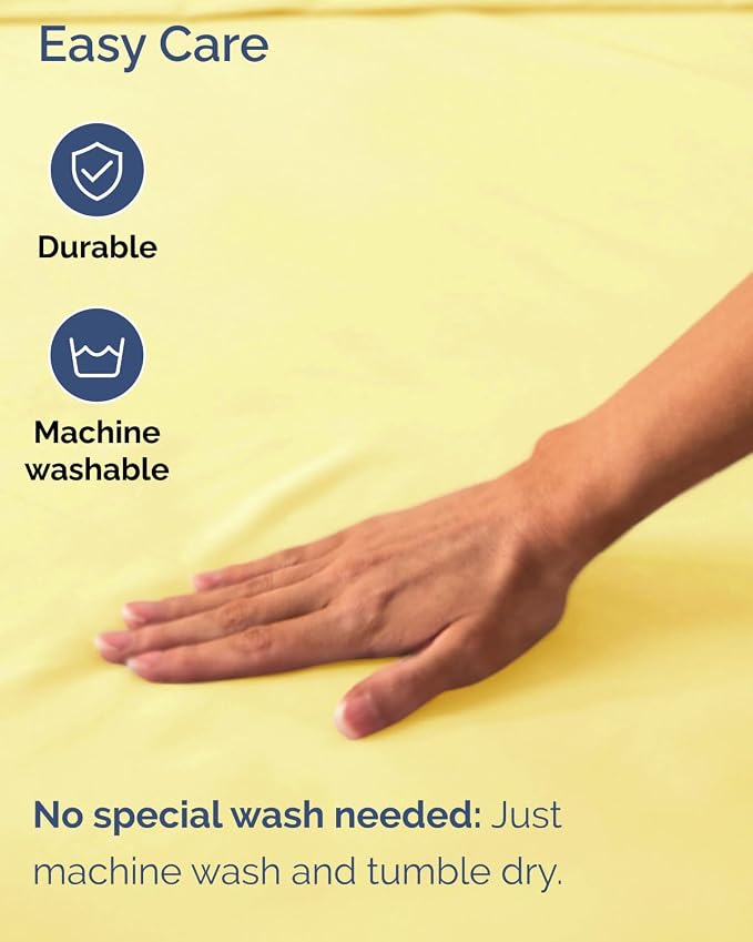 2 Pack Extra Deep Full Fitted Sheets with Extra Deep Pockets - Yellow | Hotel Luxury Bottom Fitted Sheets Only, Soft, Fade & Wrinkle Free, Breathable & Comfy, All Around Elastic Fitted Sheets