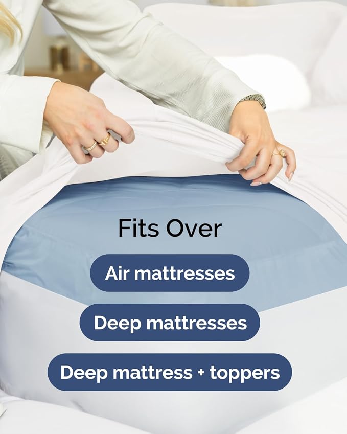 2 Pack Extra Deep King Fitted Sheets with Extra Deep Pockets - White | Hotel Luxury Bottom Fitted Sheets Only, Soft, Fade & Wrinkle Free, Breathable & Comfy, All Around Elastic Fitted Sheets