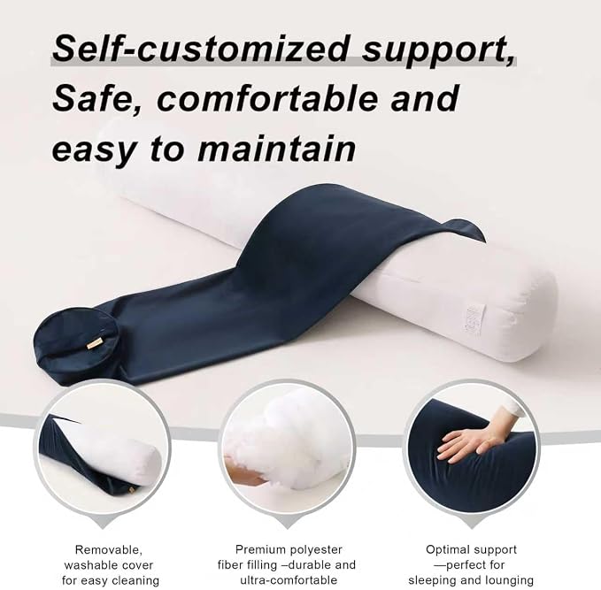 Body Pillow for Adults,Long Round Pillow,Big Cylindrical Pillow,Large Full Bolster Pillows for Side Sleepers (Teal Blue, 39.37"*7.87")
