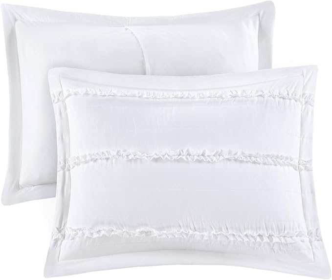 Madison Park Modern All-Season Breathable White Queen Quilt Set, 4pc | Down Alternative Bedding Set, Lightweight, Machine Washable, Easy Care, Cozy, Coverlet, Soft, Warm