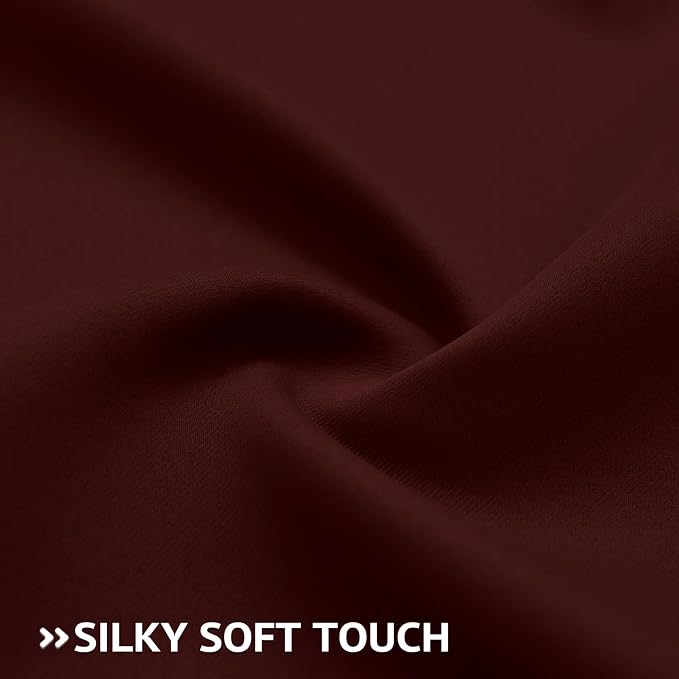 COSVIYA Grommet Room Darkening Burgundy Curtains 84 inch Long for Bedroom | Light Blocking Insulated Thermal Curtains for Living Room, Blackout Thick Polyester Window Drapes,38x84 inches, 2 Panels