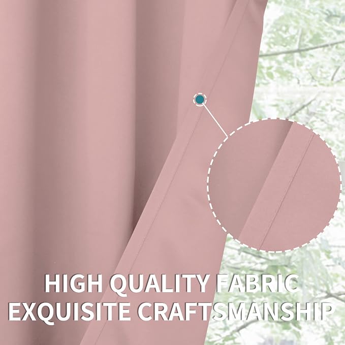BGment Pink Room Darkening Curtains 63 Inch for Bedroom - 2 Panels | Grommet Top, Light-Blocking, Sunblock, Thermal Insulated, Window Drapes for Kids Boys Room, 70x63 Inch