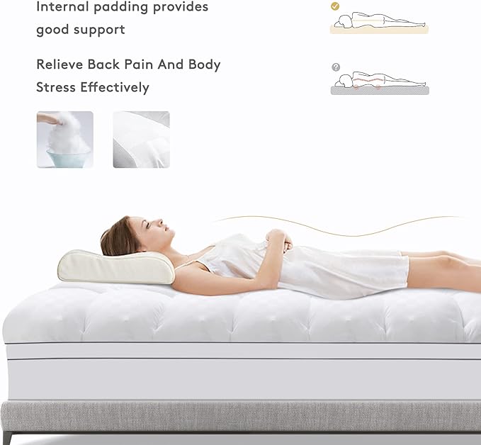 SameBed Mattress Topper Twin XL,Extra Thick Mattress Pad Cover for Back Pain,Cooling Mattress Protector with 8-21 Inch Deep Pocket,Overfilled Down Alternative Filling