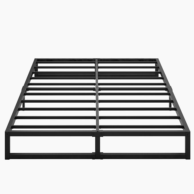 Lutown-Teen 8 Inch Queen Bed Frame with Heavy Duty Steel Slat Support | Sturdy Metal Queen Size Platform Bed Frame No Box Spring Needed, Easy Assembly, Black
