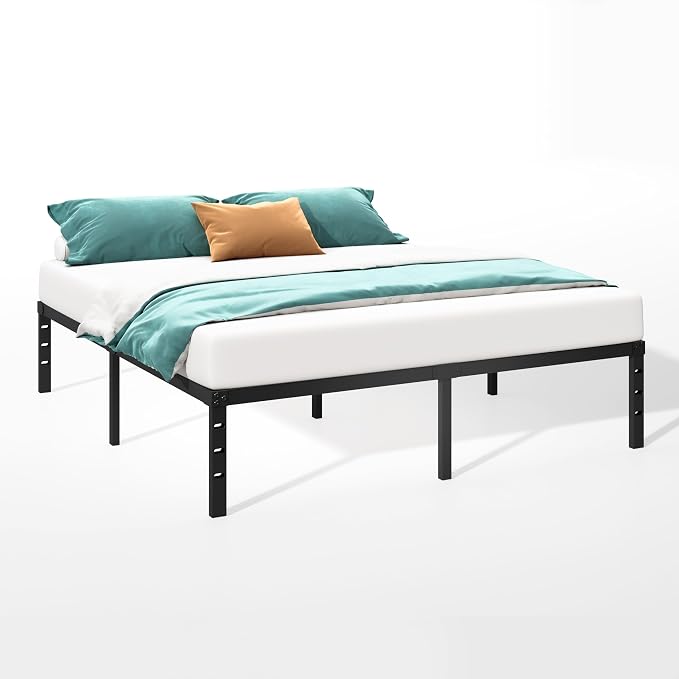 HLIPHA Metal Platform Bed Frame 12 Inch Tall,No Box Spring Needed,Full Size Bed with Heavy Duty Strong Support Slats,Easy to Assemble,Black