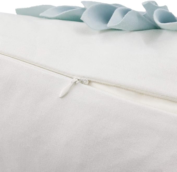 OiseauVoler 3D Sunflower Throw Pillow Covers White and Blue 18x18 Inch | Handmade Aesthetic Floral Pillowcases Decorative Pillow Shams Home Couch Bed Living Room Decor