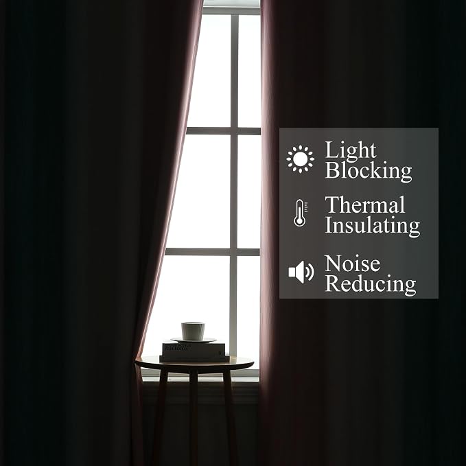 Pink and Teal Ombre Blackout Curtains for Bedroom 63 Inch | Gradient Thermal Insulated Curtains,Kids Room Darkening,Light Blocking Grommet Window Drapes for Living Room,42Wx63L,2 Panels