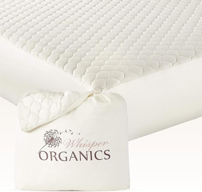 100% Cotton Organic Mattress Pad - Breathable & Cooling Mattress Protector Twin Size - Premium 300GSM Quilted and Machine Washable - Fairtrade & GOTS Certified Bed Protector (Ivory, Twin)