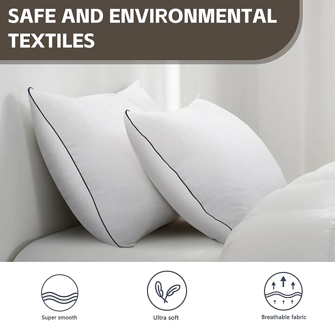 HIMOON Bed Pillows for Sleeping 4 Pack,Queen Size Cooling Pillows Set of 4,Top-end Microfiber Cover for Side Stomach Back Sleepers