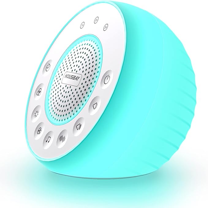 HOUSBAY Glows Sound Machine White Noise for Sleep, Colored Night Light | 31 Soothing Sounds, Nightlight for Kids & Baby, Sleep Timer, Small Sleep Machine & Noise Canceling for Relaxation