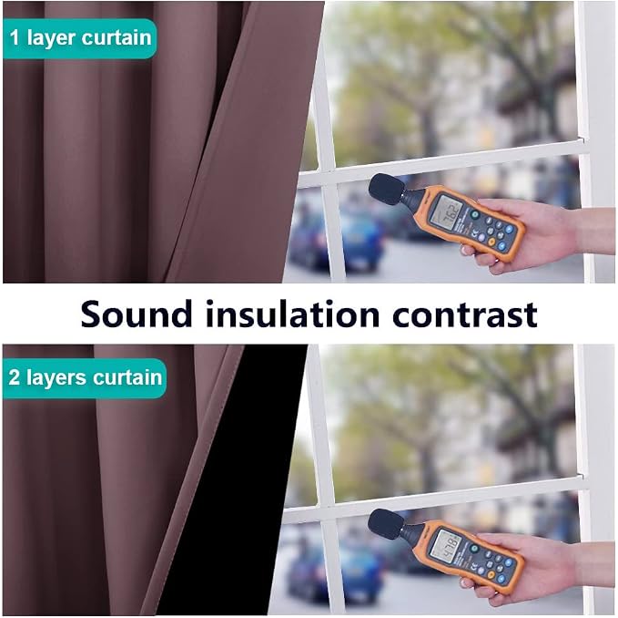 NICETOWN 100% Blackout Curtains 54 inches Long, Double-Deck Completely Blackout Window Treatment Thermal Insulated Lined Drapes for Small Window (Dry Rose, 1 Pair, 42 inches Width Each Panel)