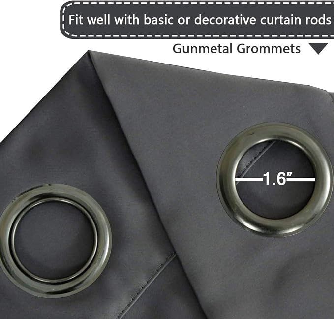 H.VERSAILTEX Blackout Patio Curtains 100 x 108 Inches for Sliding Door Extral Wide Blackout Curtain Panels Thermal Insulated Room Divider - Grommet Top, 9' Tall by 8.5' Wide - Charcoal Gray