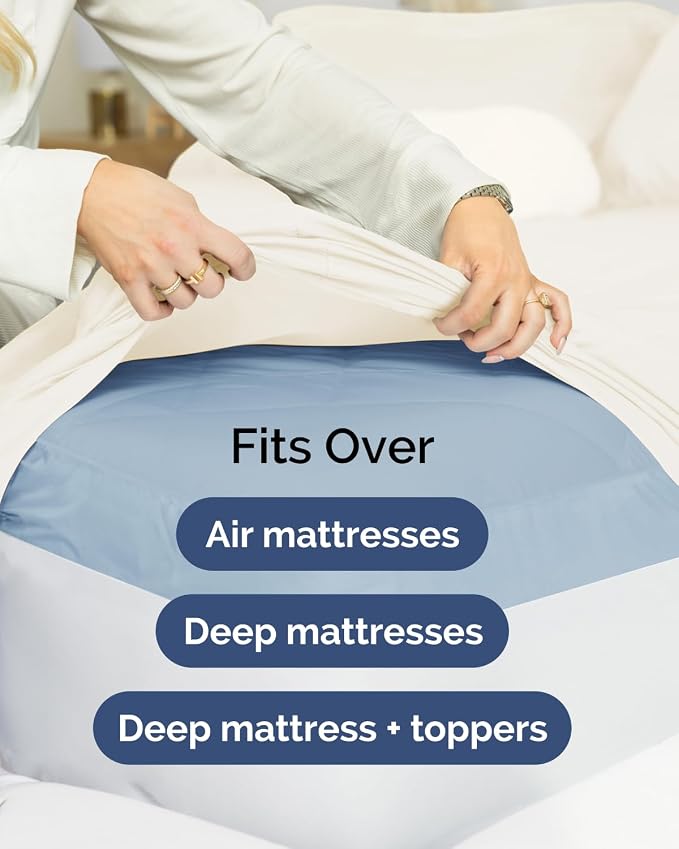 2 Pack Extra Deep Full Fitted Sheets with Extra Deep Pockets - Off White | Hotel Luxury Bottom Fitted Sheets Only, Soft, Fade & Wrinkle Free, Breathable & Comfy, All Around Elastic Fitted Sheets