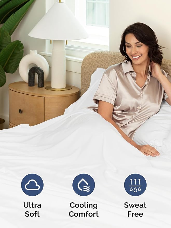 Extra Deep Cal King Sheet Set - 4 Piece Breathable & Cooling Sheets - White | Easily Fits 18 to 24 inch Mattress, Ultra Soft, Wrinkle & Fade Free with Extra Deep Pockets, Comfy Hotel Luxury Bedding