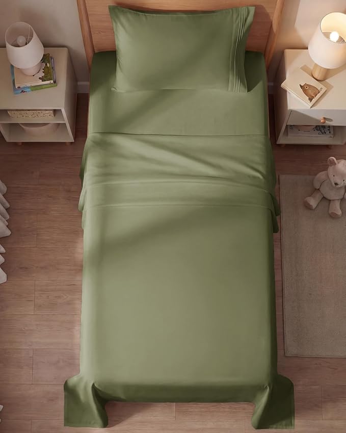 Twin Size 3 Piece Sheet Set - Breathable & Cooling Sheets - Sage Green | Hotel Luxury Bed Sheets for Women & Men, Deep Pockets, Easy-Fit, Extra Soft and Wrinkle Free Sheets, Oeko-Tex Bed Sheet Set