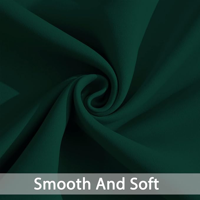 Yakamok Dark Green Room Darkening Curtains 84 inch Sliding Door Drapes | 1 Extra-wide Panel,W100xL84,Soft Triple-weave,Grommet,Blackout Thermal Insulated Drapes,Privacy,Light Reduction,Patio doors