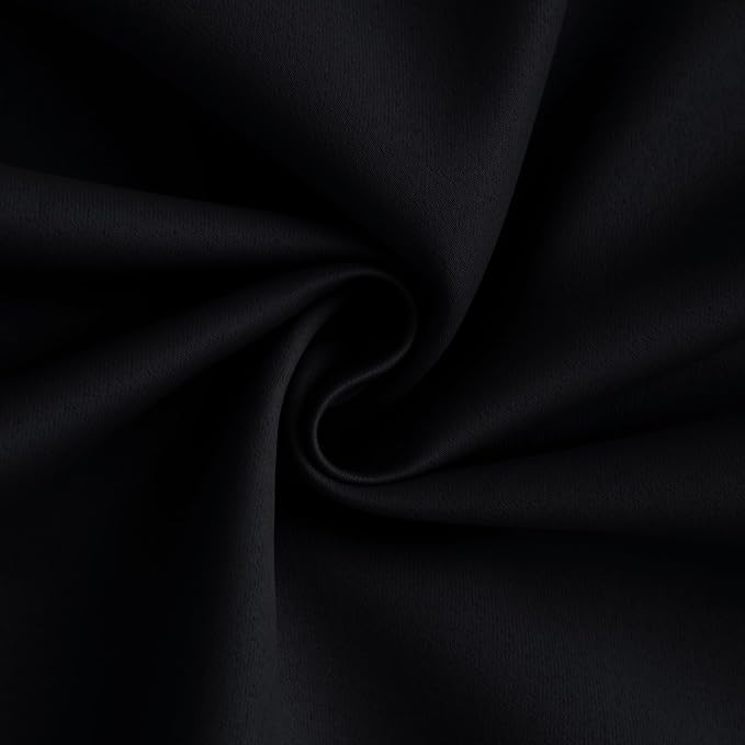 Yakamok Black 100% Blackout Curtains 84 Inches Long for Bedroom 40" Wide | Blackout Curtain Panels for Bedroom, 2 Thick Layers Grommet Top Thermal Insulated Drapes with White Back for Living Room