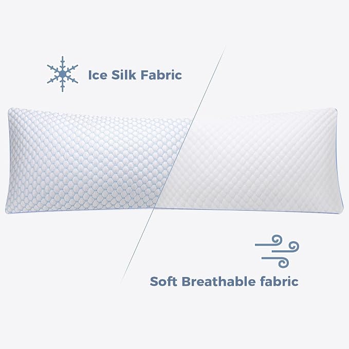 OSBED Shredded Memory Foam Body Pillow | Full body support, supportive, odorless, cooling pillow, adjustable, washable, CertiPUR-US hypoallergenic long adult pillow