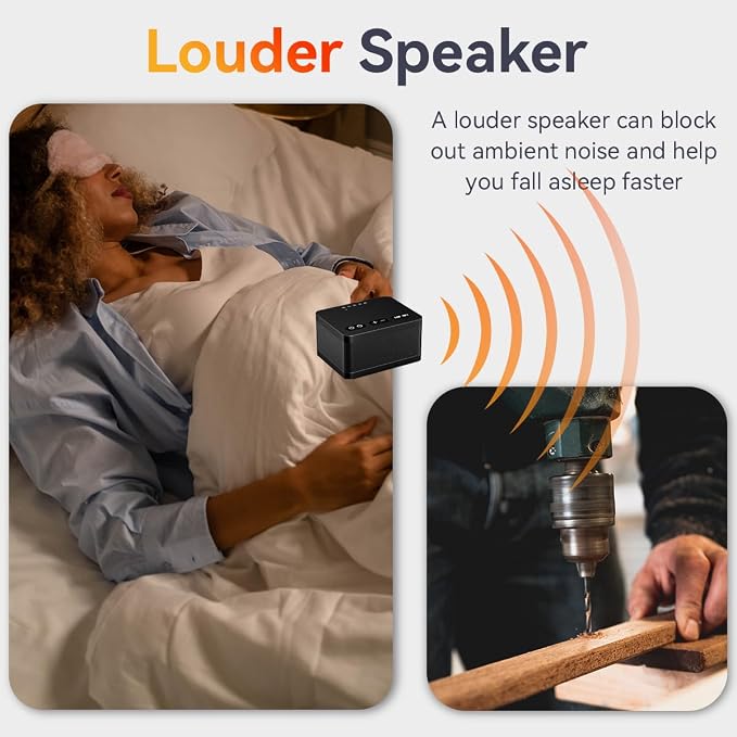 Sound Machine White Noise Machine with 30 Natural Soothing Sounds 32 Levels Volume 5 Timers Memory Function Effectively Blocks Noise Ideal Sleep Machine Brown Noise for Baby Kids Adults Home (Black)