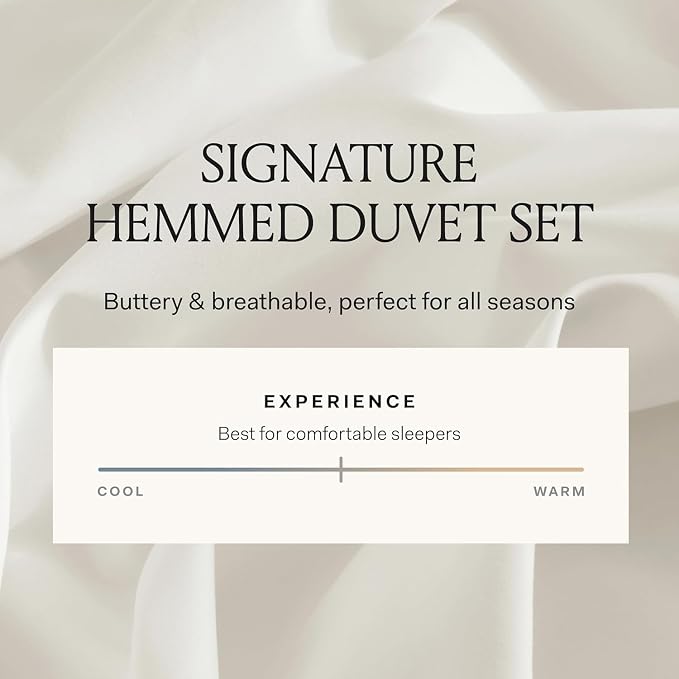 BOLL & BRANCH Signature Hemmed Duvet Set, King/Cal King, Juniper | 1 Duvet Cover, 2 Shams - Luxury 100% Organic Cotton - Buttery Soft, Hidden Closures