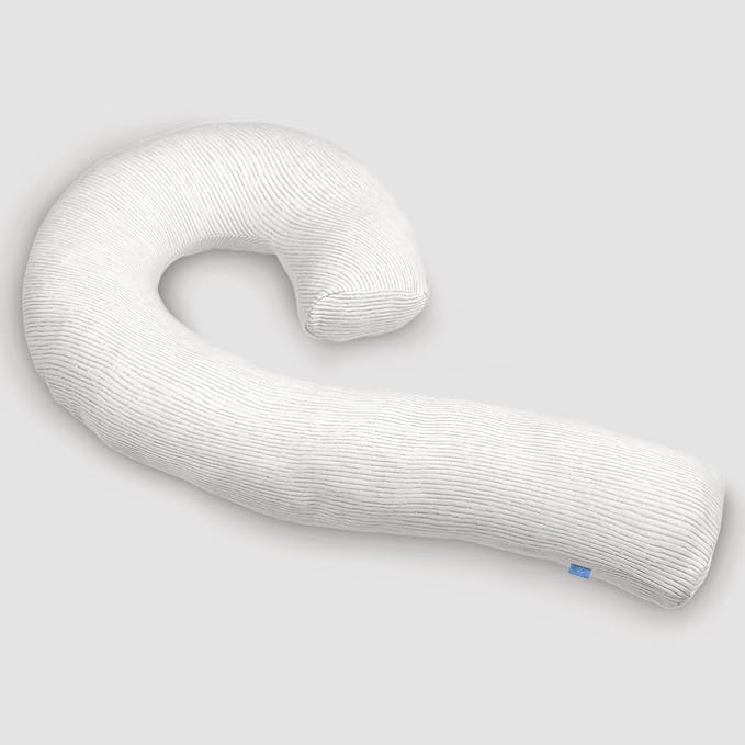Body Pillow for Adults, Swan Shaped Pillow Insert for Sleeping, Grey, 49 In | Side Sleeper Pregnancy Bed Pillow, Soft Fabric, Shredded Memory Foam and Removable Washable Cover