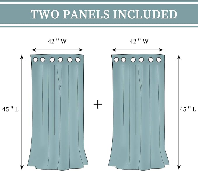 BGment Baby Pink 100% Blackout Curtains for Girls Bedroom 54 Inch Length, Thermal Insulated Full Light Blocking Grommet Noise Cancelling Small Window Curtains for Nursery 2 Panels Each 42 Inch Wide