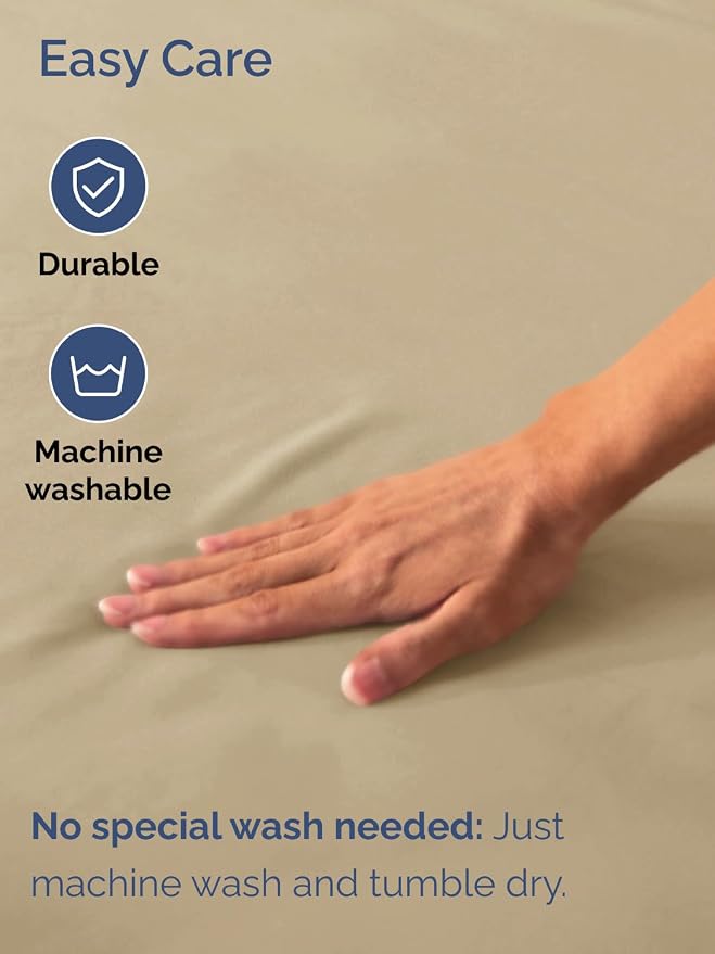Extra Deep Split King Fitted Sheet - Single Fitted Sheet Only - Beige | Easily Fits 18 inch to 24 inch Mattress, Soft, Wrinkle Free, Breathable & Comfy, Extra Deep Pockets Hotel Luxury Fitted Sheet