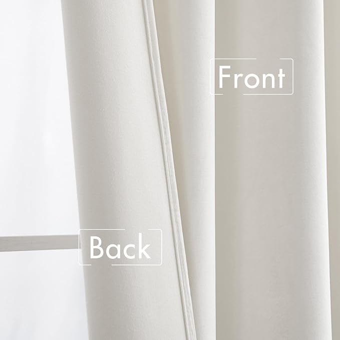 MIULEE White Velvet Curtains 52x84 inches Luxury Room Darkening Curtains | Thermal Insulated, Super Soft Modern Window Drapes for Bedroom Living Room, Rod Pocket & Back Tab