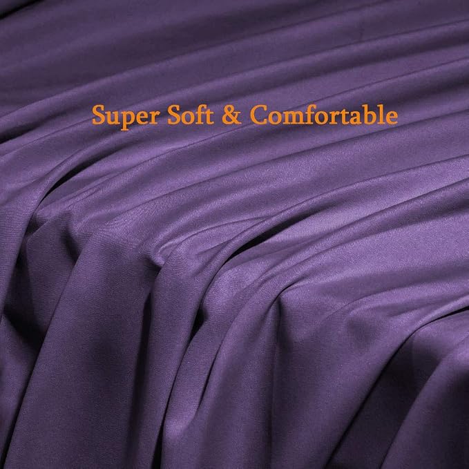 SONORO KATE Bed Sheet Set Super Soft Microfiber 1800 Series Luxury Egyptian Sheets Fit 18-24 Inch Deep Pocket Mattress Wrinkle-4 Piece (Purple, Twin XL)