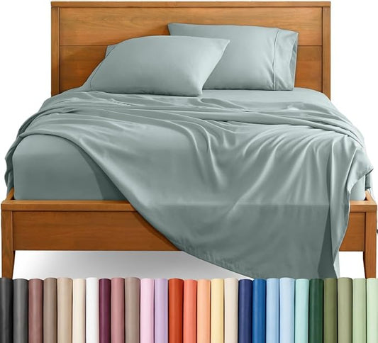 Bare Home King Sheet Set - 1800 Ultra-Soft (King, Sea Spray) | Deep Pockets 6 to 15 Inches, Breathable, Hypoallergenic, Hotel Luxury, Easy Fit, Soft, All-Season