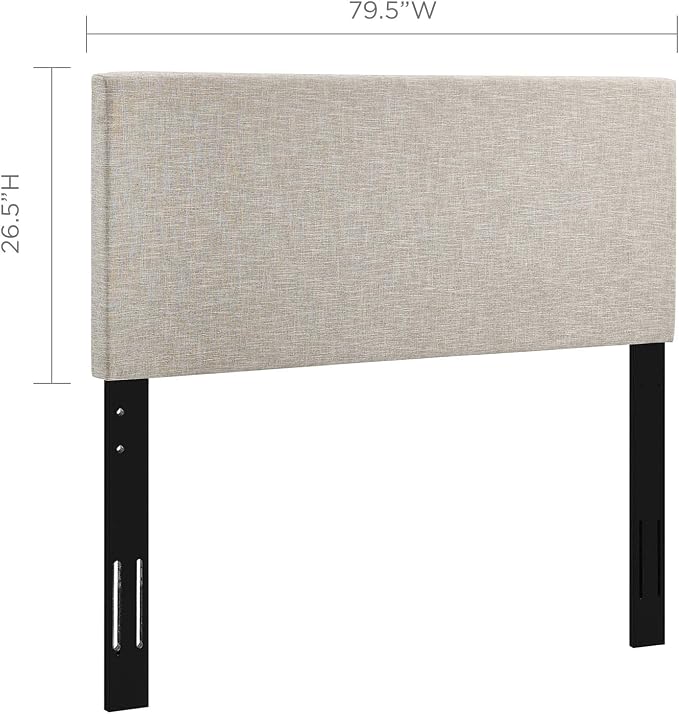 Modway Claire Linen Fabric Upholstered King and California King Headboard in Beige