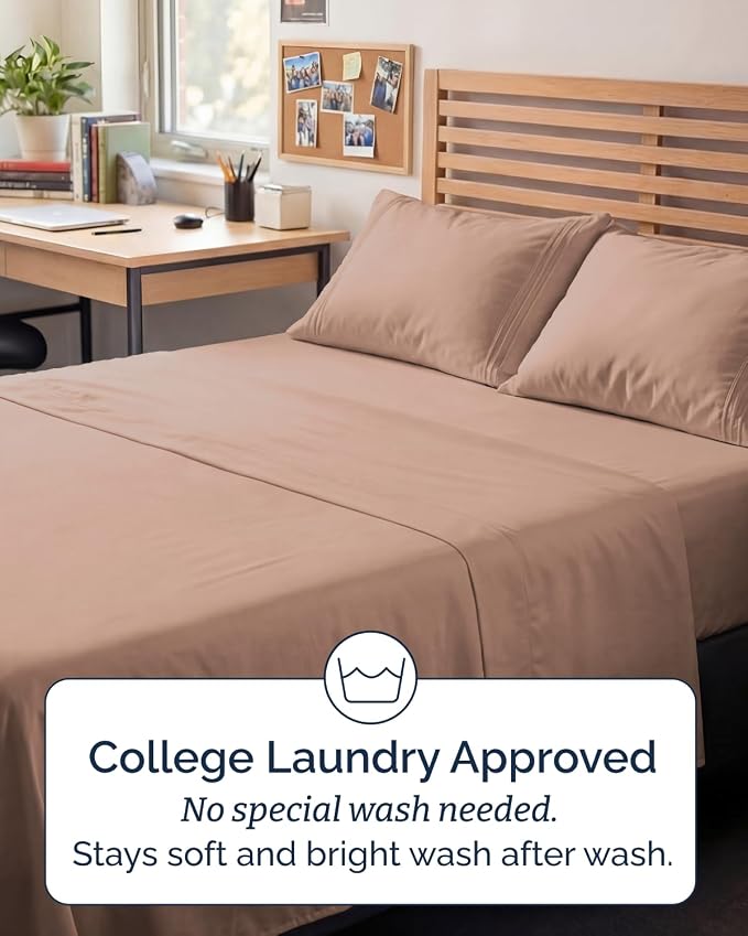 Full XL Sheets - 4 Piece Full XL Sheet Set - Breathable & Cooling - Mauve | Hotel Luxury Bedding for Women & Men with Deep Pockets, Ultra-Soft, Comfy, Easy-Fit, Wrinkle Free & Fade Resistant, Oeko-Tex