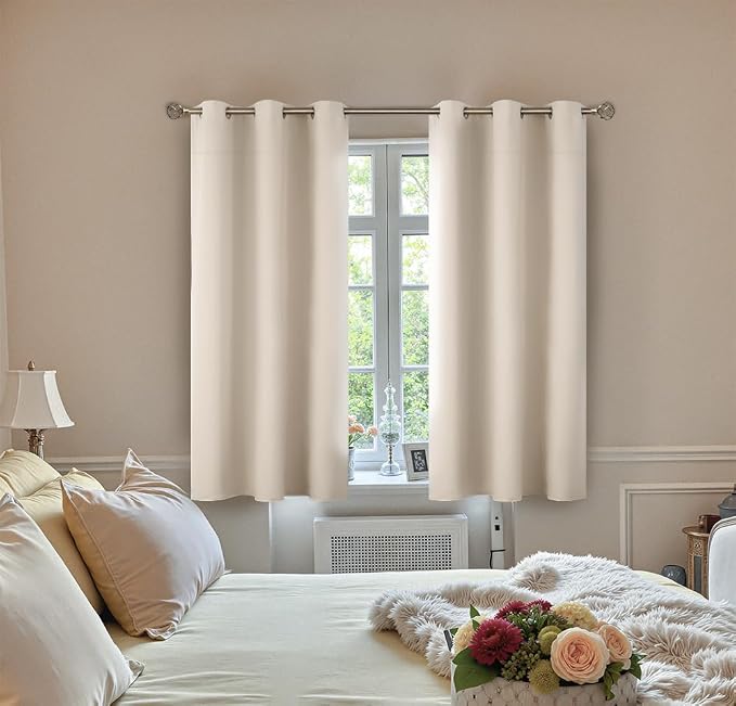 BGment Champagne Room Darkening Curtains 63 Inch for Bedroom - 2 Panels | Grommet Top, Light-Blocking, Sunblock, Thermal Insulated, Window Drapes for Kids Boys Room, 42x63 Inch
