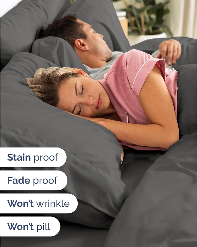 Extra Deep Flex Top Split Head King Sheet Set - 6 Piece Breathable and Cooling Sheets - Hotel Luxury Bedding for Women, Men, Kids & Teens - Easy Secure Fit - Extra Deep Pockets - Charcoal