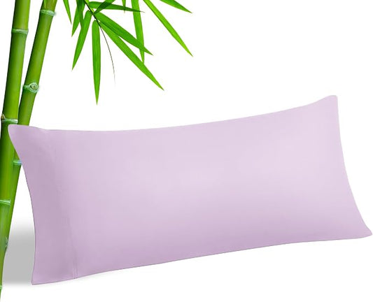 BEDELITE Body Pillow Pillowcase, Rayon from Bamboo, Light Purple, 20"x54" | Cooling and Breathable Body Pillow Cover for Hot Sleepers & Night Sweats, Silky Soft Full Long Pillow Case, Envelope Closure