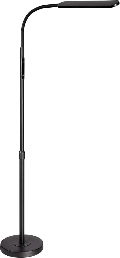 NXONE Led Floor Lamp,Modern Reading Adjustable Standing Height 4 Colors and Stepless Brightness Work Lamp for Living Room Bedroom Reading, Black