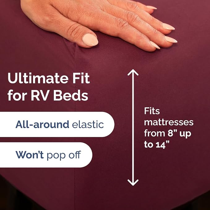 Short Queen Size 4 Piece Bed Sheet Set - RV Short Queen Sheets - Burgundy | Ultra-Soft, Breathable & Cooling Bed Sheets Set with Deep Pockets, Hotel Luxury Bedding for Women & Men, Wrinkle & Fade Free