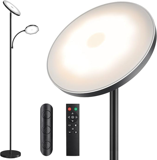 SUNMORY Floor Lamps for Living Room，LED Standing Lamp with Remote Control | 48W/4200LM Super Bright, 69" Tall Floor Lamp with Stepless Dimmable, Modern Torchiere Reading Lamp for Bedroom, Office