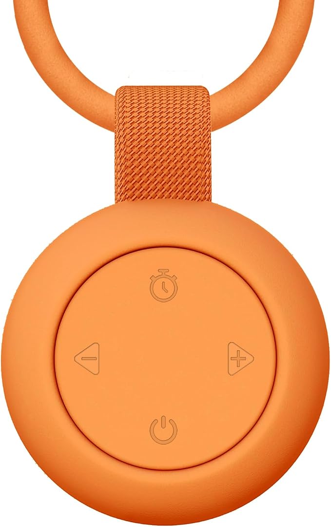 Portable Baby Sound Machine & Essentials for Babies & Kids-Orange | White Noise Machine[Timer Function][20 Soothing Sounds][15 Hours Battery Life]Travel,Registry,Gifts,Clips on Baby Stroller