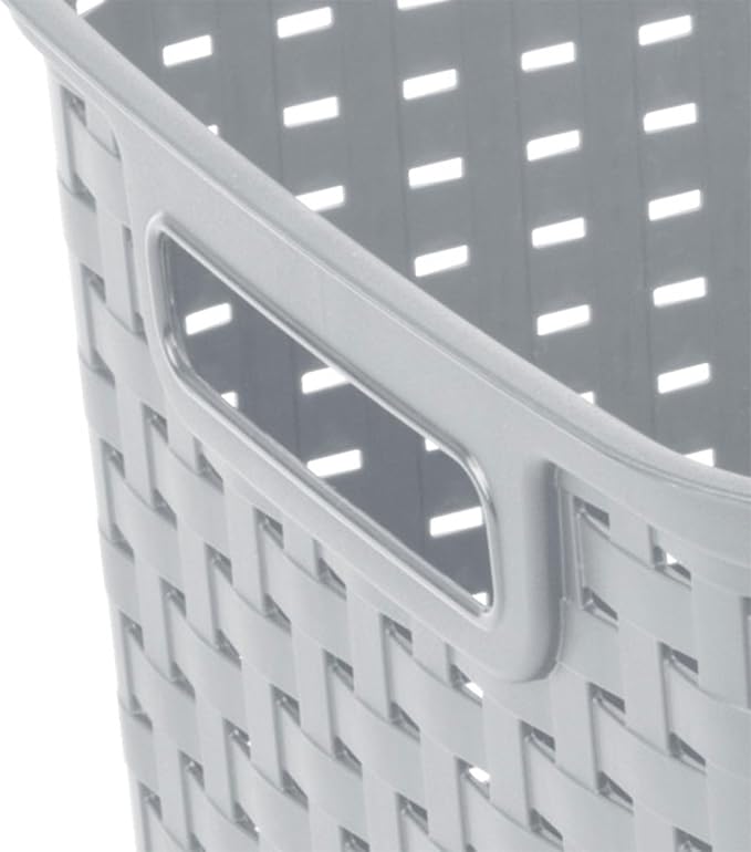 Sterilite Tall Weave Basket Bin for Clothing and Laundry Storage, 12-Pack | Multi-Purpose and Decorative Organizer for Clothes, Shelves, Closets, Pantries, Living Rooms or Offices