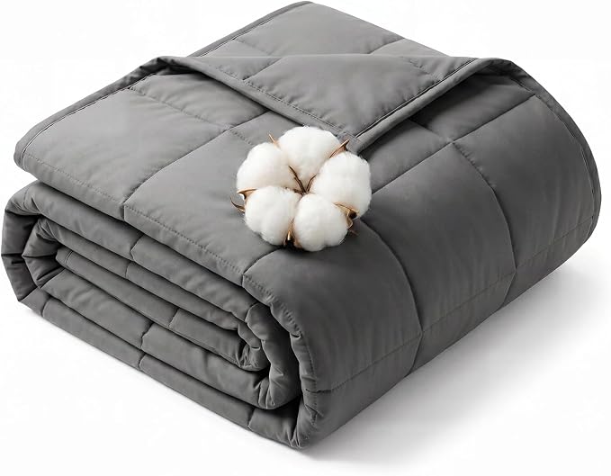 Machine Washable Weighted Blanket for Adults - Heavy Blankets for All-Season Sleeping, Cooling Soft & Breathable with Premium Glass Beads (60” x 80”｜15lbs)