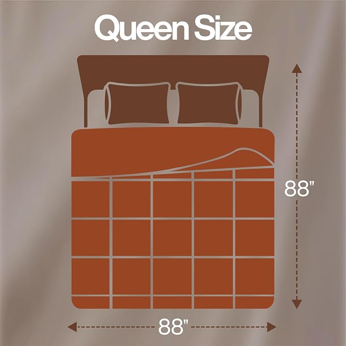 Utopia Bedding Queen Comforter, Duvet Insert, Burnt Orange, 88 x 88 Inches | Soft and Fluffy Down Alternative Bed Comforter, All Season, Breathable, Corner Tabs, Box Stitched, Durable, Machine Washable