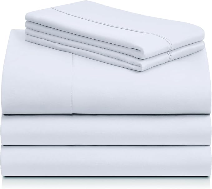 Split King Sheets for Adjustable Bed, Soft Deep Pocket Bed Sheets Set, 5PC | LuxClub Silky Fitted Sheet & Pillowcase Sets, Breathable Hotel Luxury Bedding for Mattress Wrinkle Free, Baby Blue