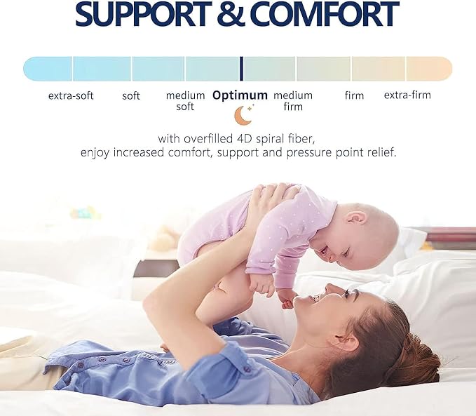 CHOPINMOON Twin XL Mattress Topper for Back Pain, Thick Mattress Pad Cover | Plush Pillow Top Mattress Topper, Breathable Soft Bed Topper with 8-21”Deep Elastic Pocket, Cooling for Hot Sleepers, Gray