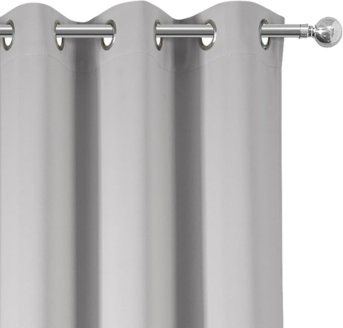 Blackout Curtains 52 x 120 Inch Long Light Grey Curtains Set of 2 Panels Room Darkening Curtains for Bedroom and Living Room